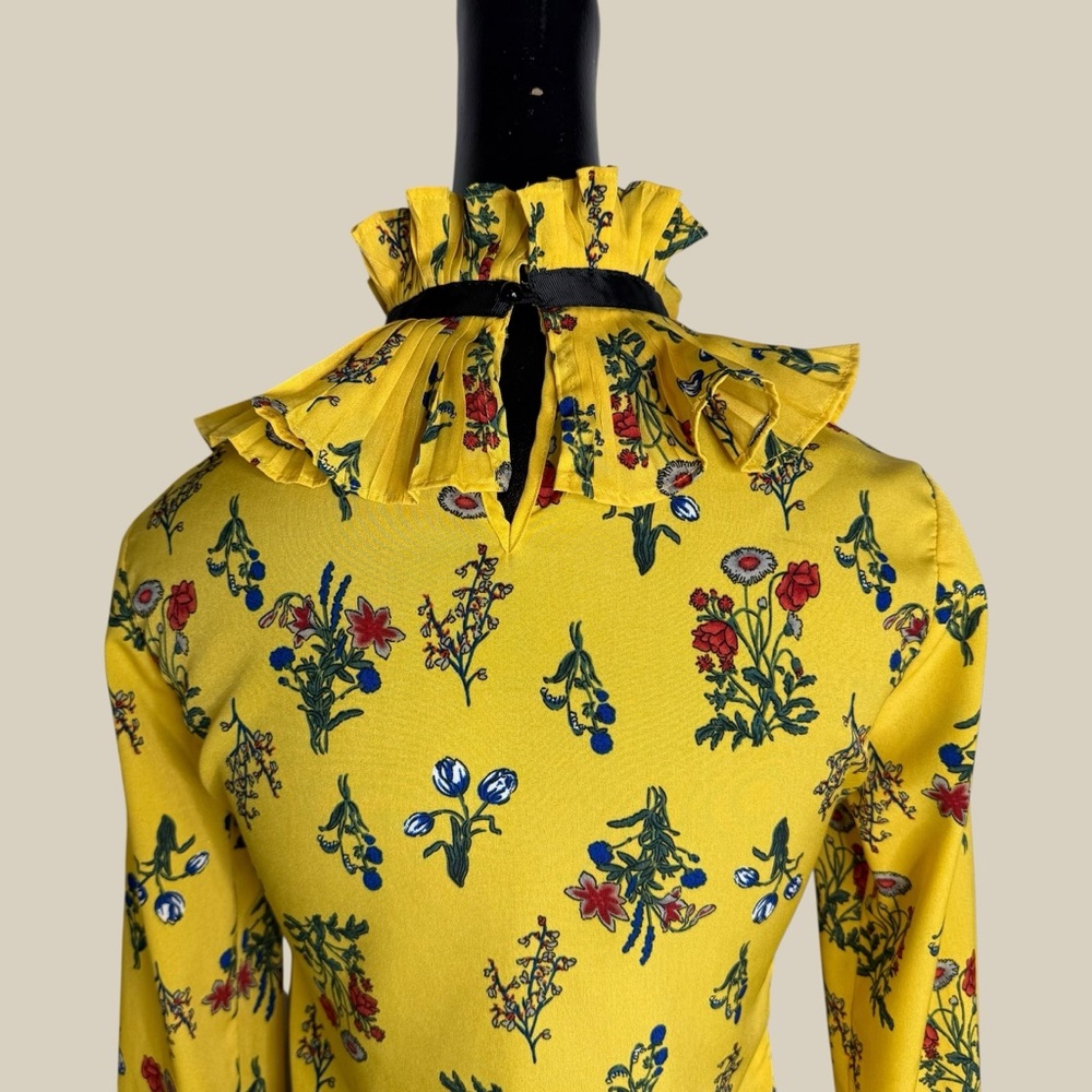 Acme Floral Yellow Ruffle Blouse - Picture 6 of 16